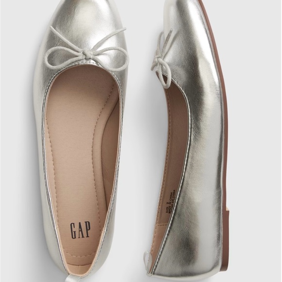 Gap Silver Ballet Flats- size 10 - Picture 2 of 5